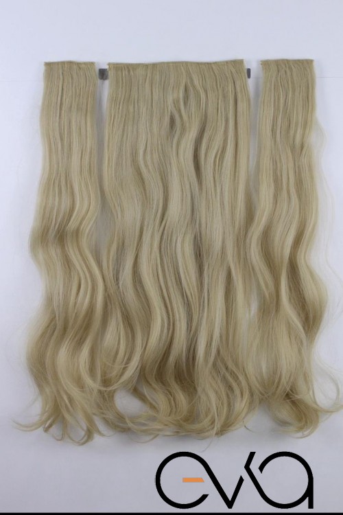 Eva Peruk 250 Gr 70 Cm Dalgalı Fiber Yarımay Set Küllü Platin